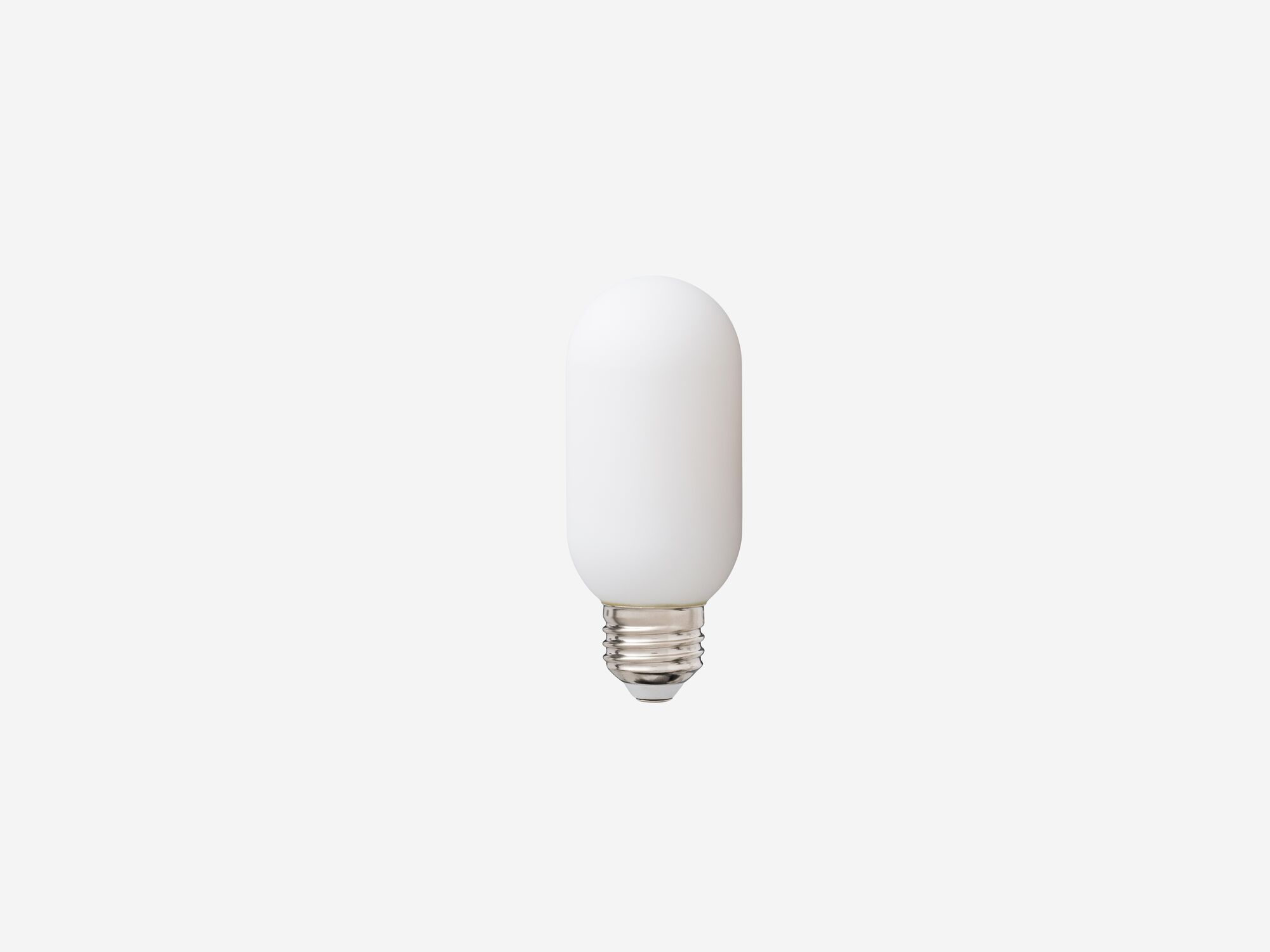 Extra small matte white lightbulb front view